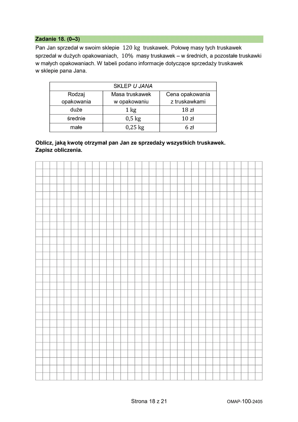 arkusz - matematyka - egzamin ósmoklasisty 2024 - 0018