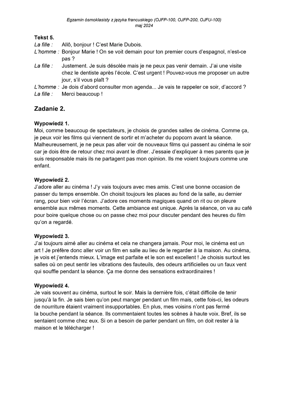 transkrypcja - francuski - egzamin ósmoklasisty 2024 - 0002