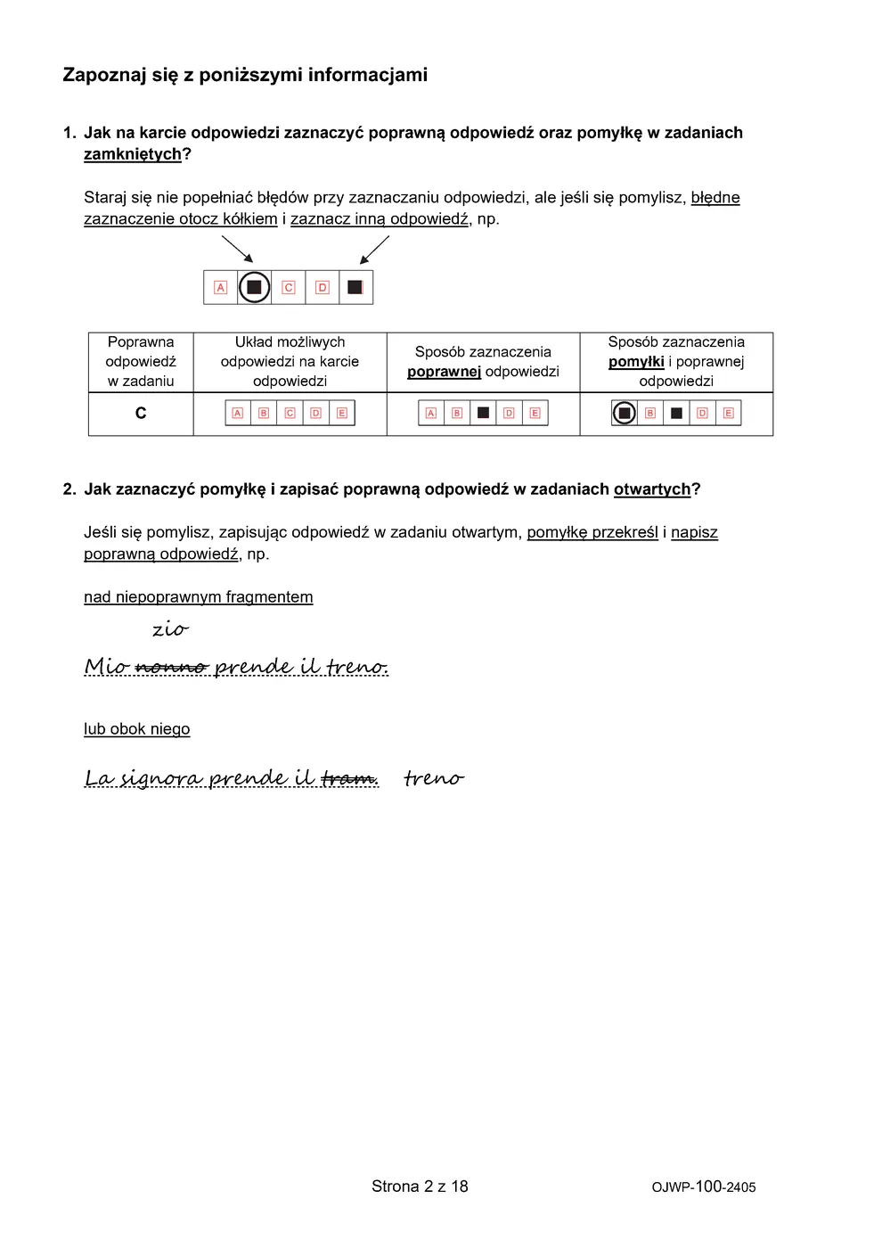 arkusz - włoski - egzamin ósmoklasisty 2024 - 0002