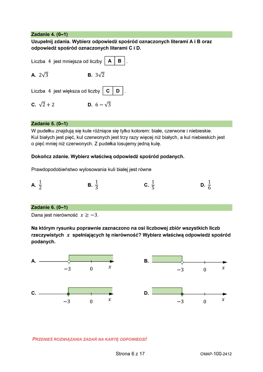 arkusz - matematyka - egzamin ósmoklasisty 2025 - próbny - 0006