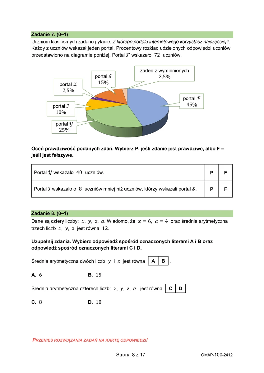 arkusz - matematyka - egzamin ósmoklasisty 2025 - próbny - 0008